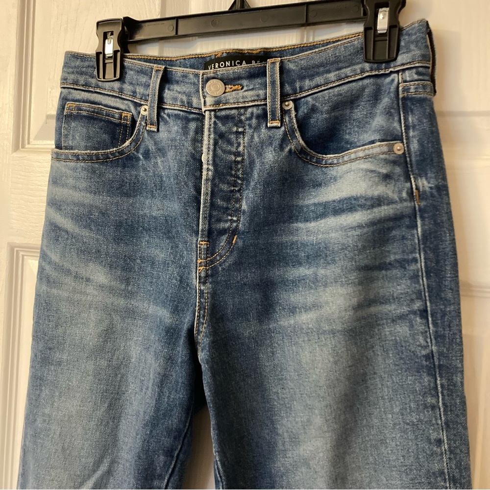 Veronica Beard Ryleigh Patch Straight Leg Jeans - Picture 4 of 8